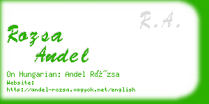 rozsa andel business card